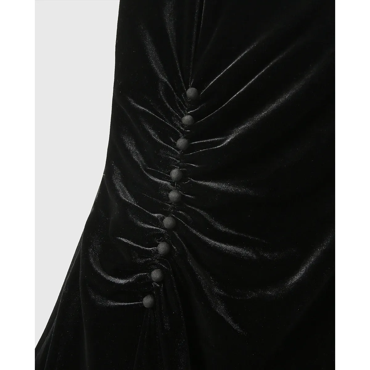 2025 Velvet suspender small black dress  split dress autumn and winter women's vest women's inner cover bottom outer dress