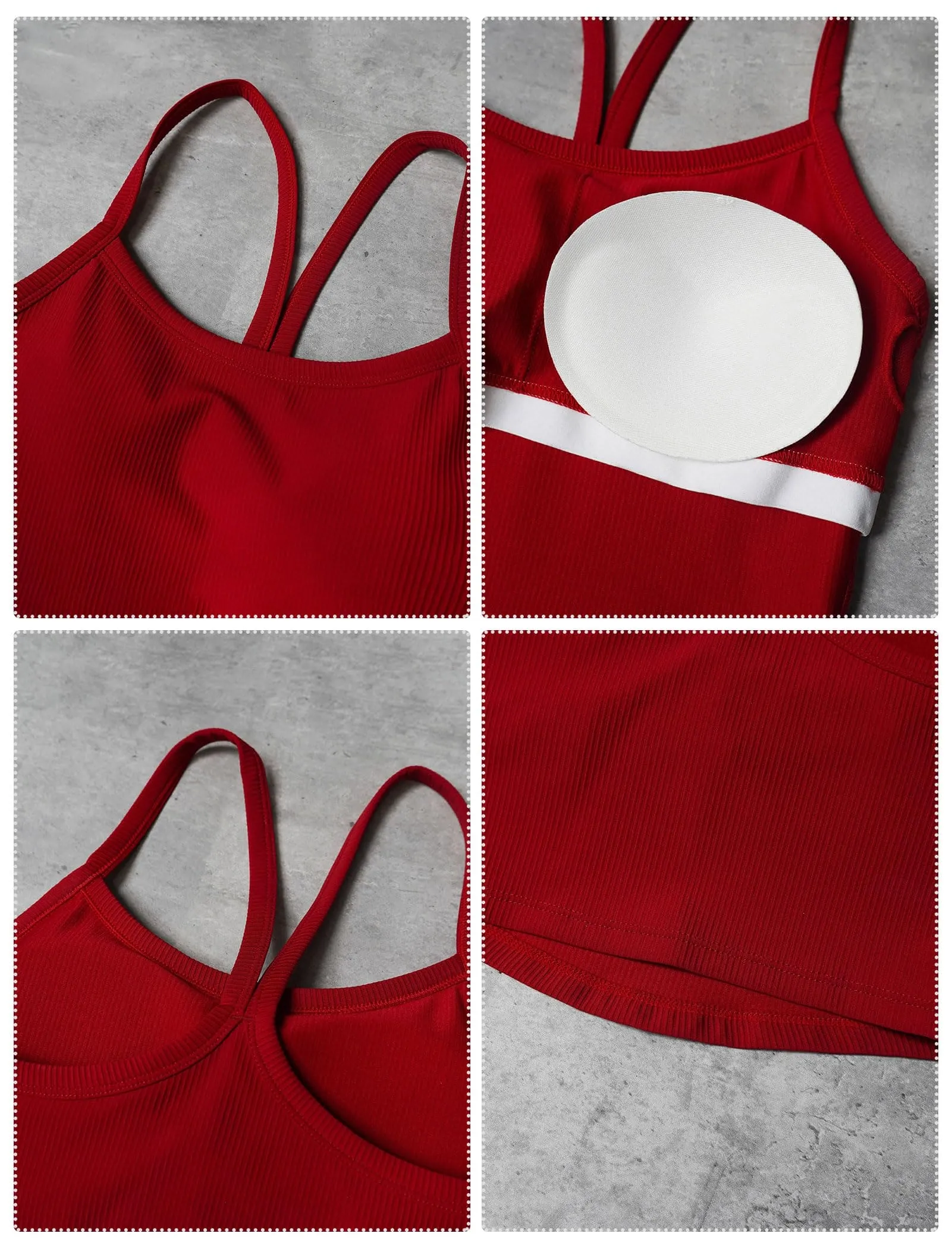 AGYMNX Workout Sets for Women 2 Piece High Waisted Seamless Butt Lifting Leggings Gym Yoga Outfit Stretchy Sports Bra Sets Sky Red