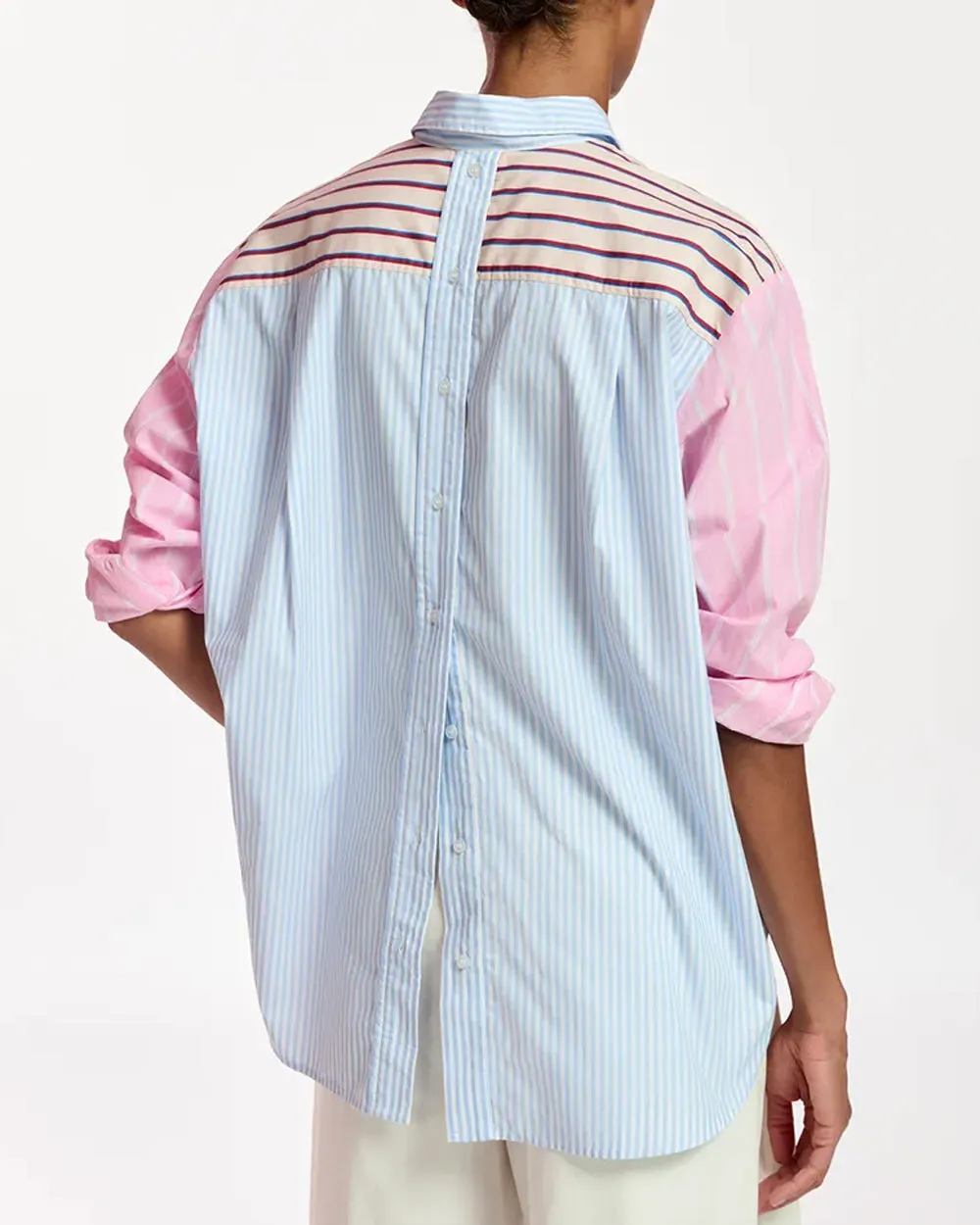 Antwerp Off White Patchwork Stripe Famille Shirt
