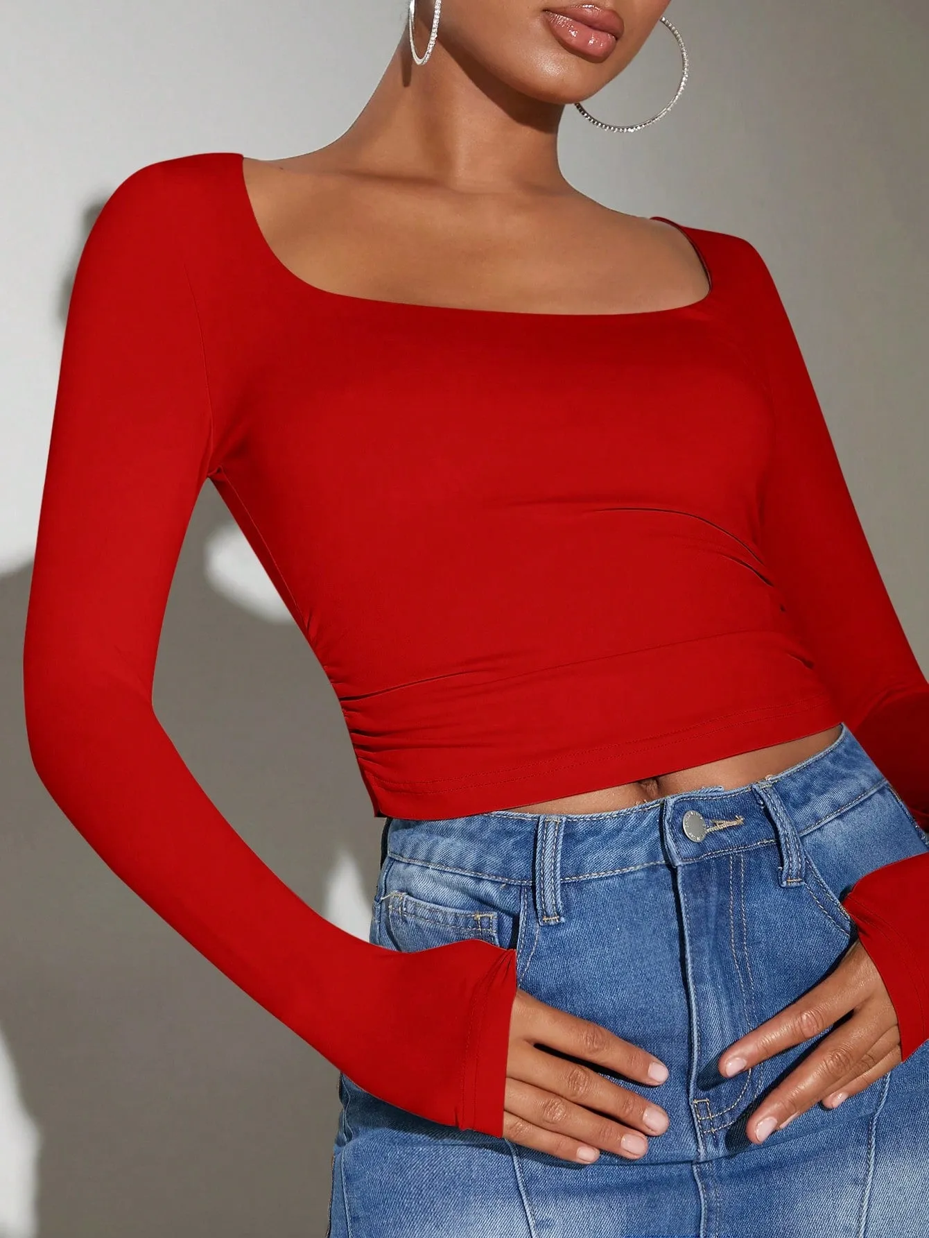 BAE Women's Long Sleeve Square Neck T-Shirt