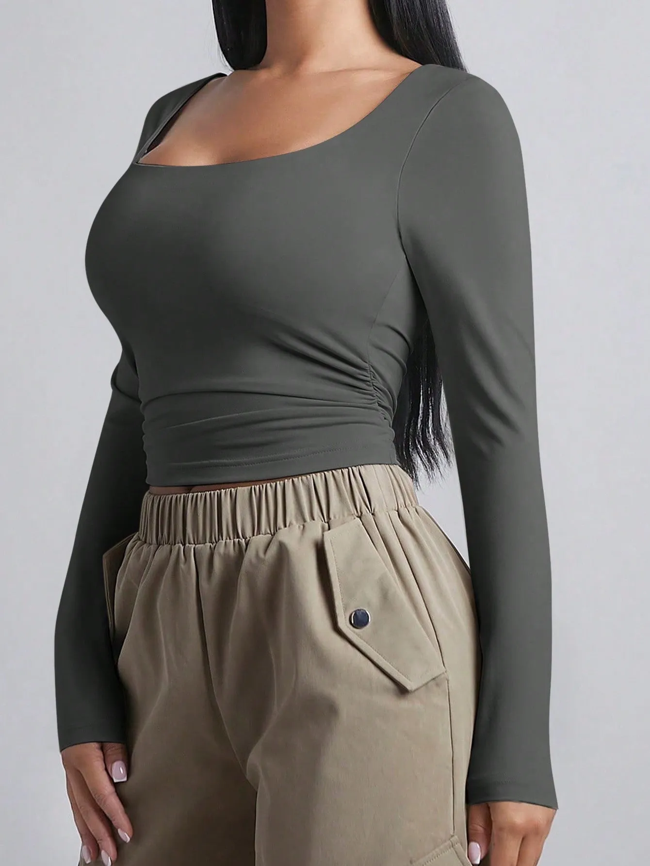BAE Women's Long Sleeve Square Neck T-Shirt