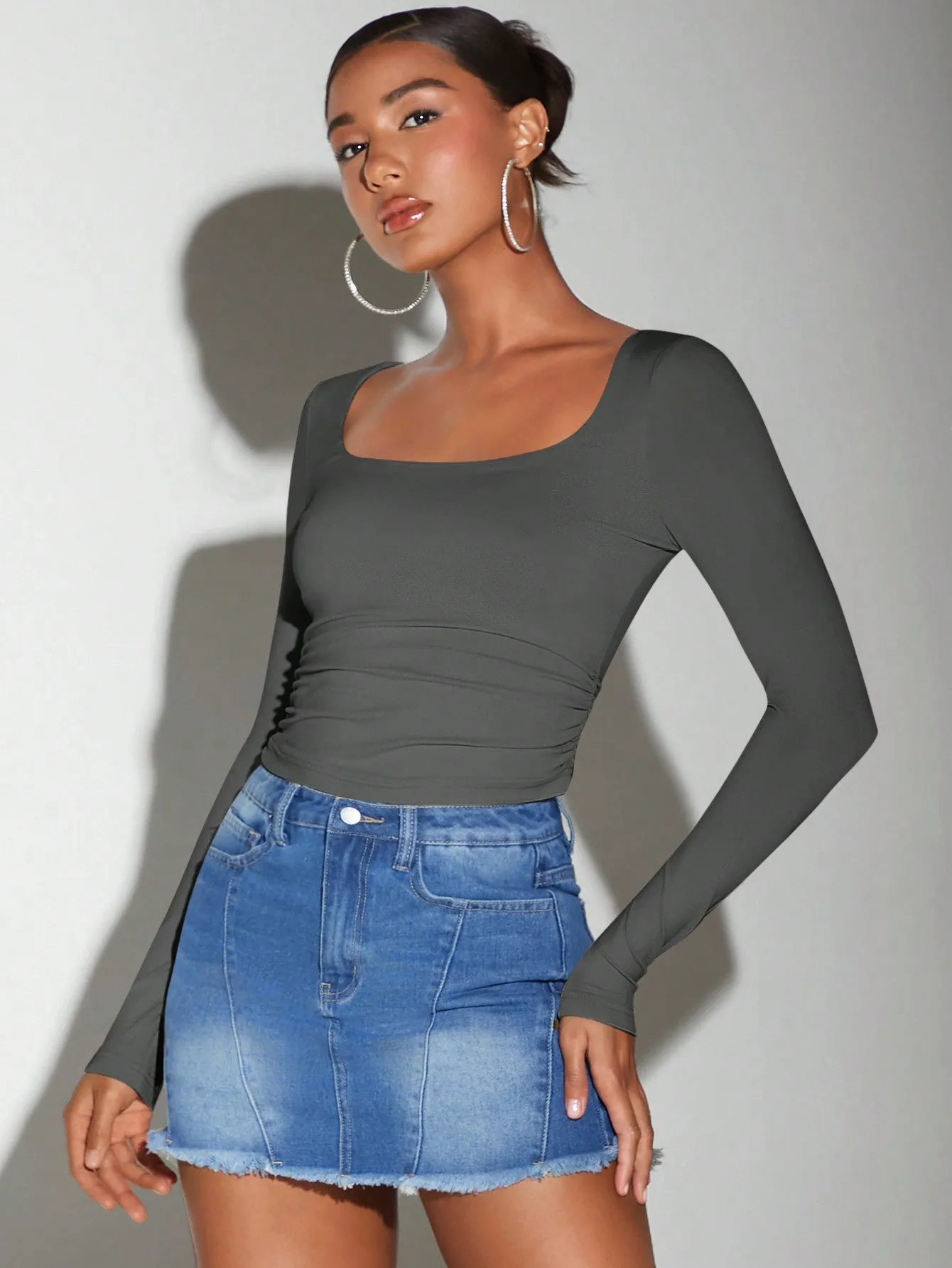 BAE Women's Long Sleeve Square Neck T-Shirt