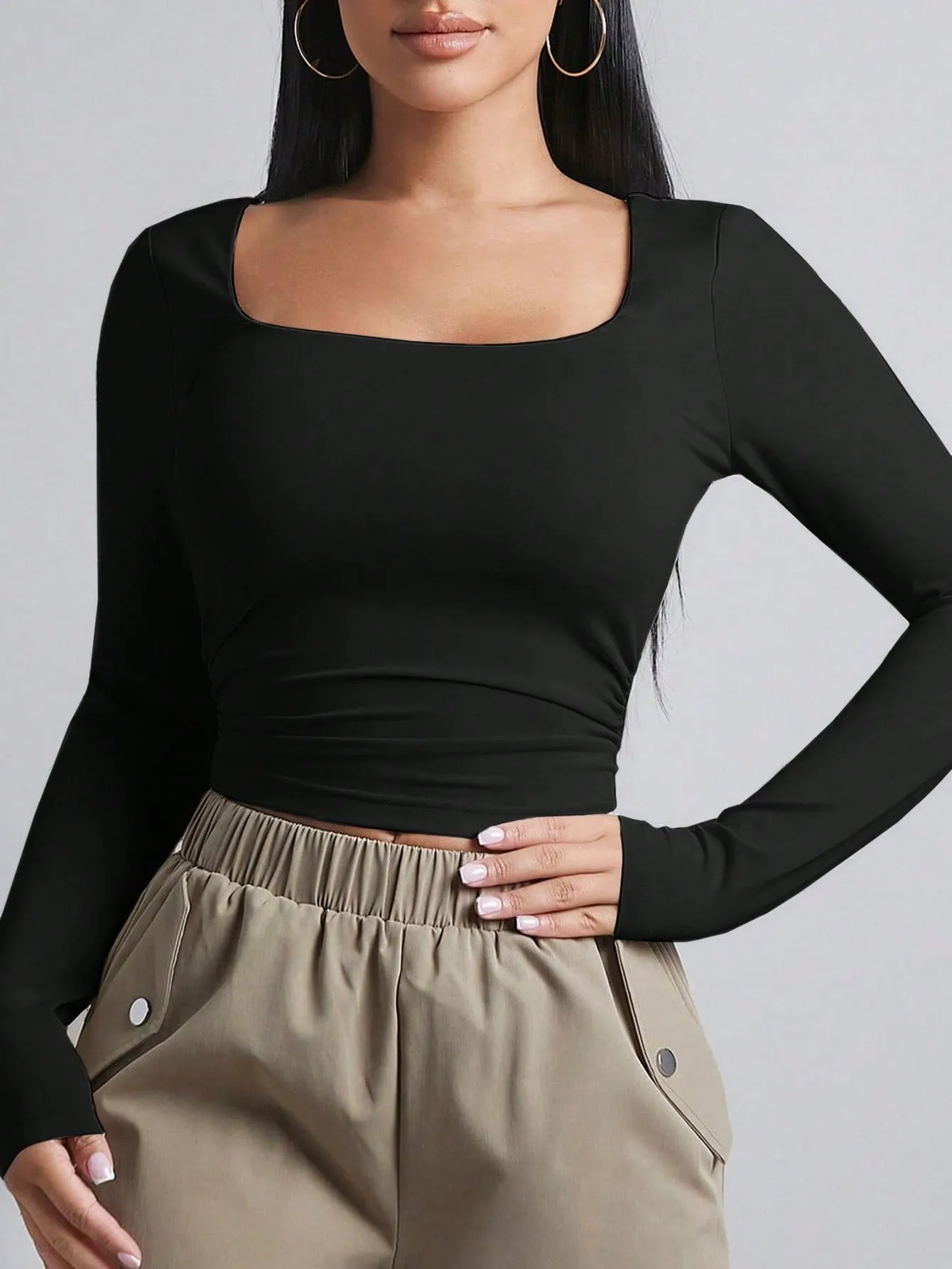 BAE Women's Long Sleeve Square Neck T-Shirt