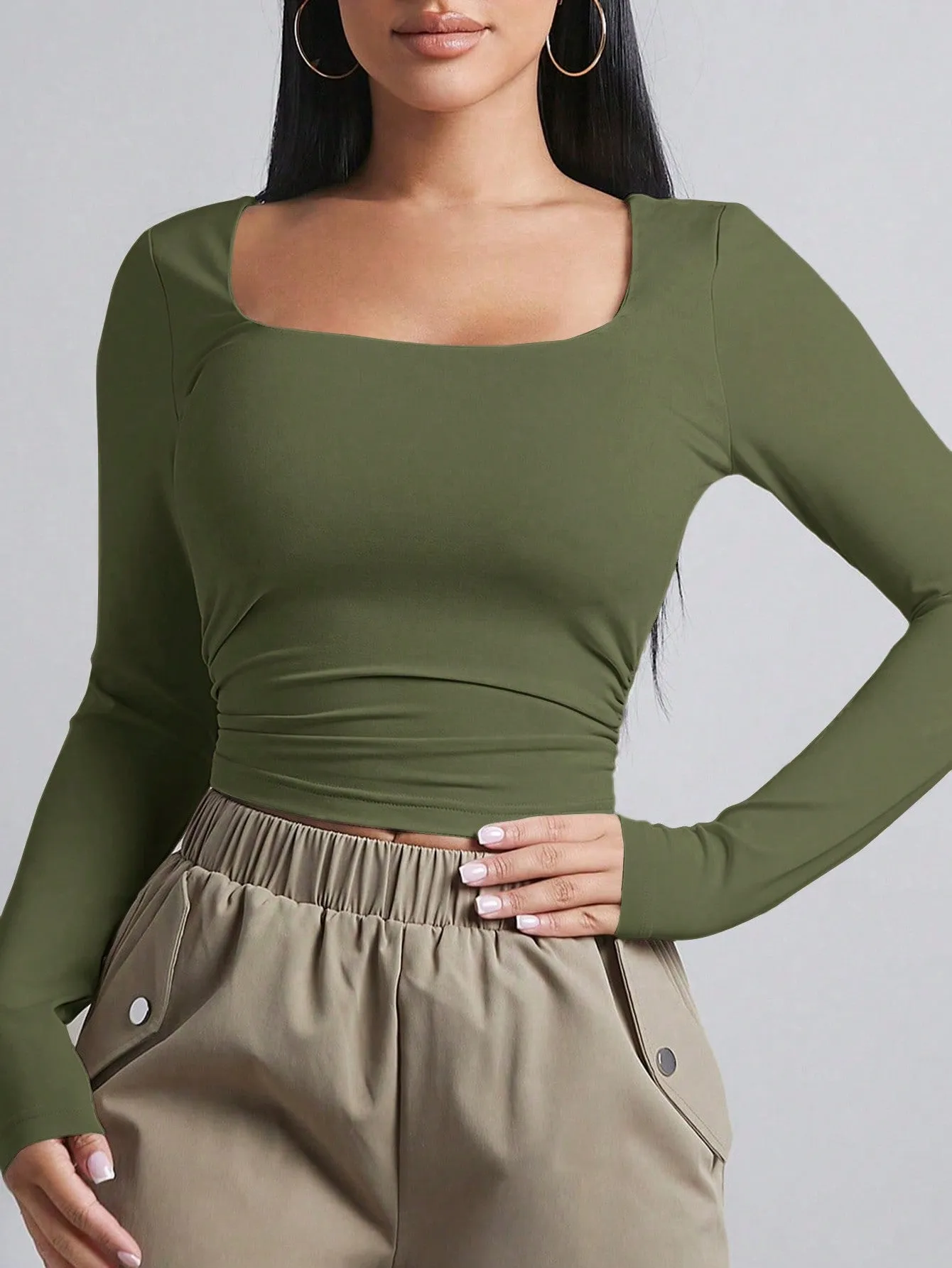 BAE Women's Long Sleeve Square Neck T-Shirt