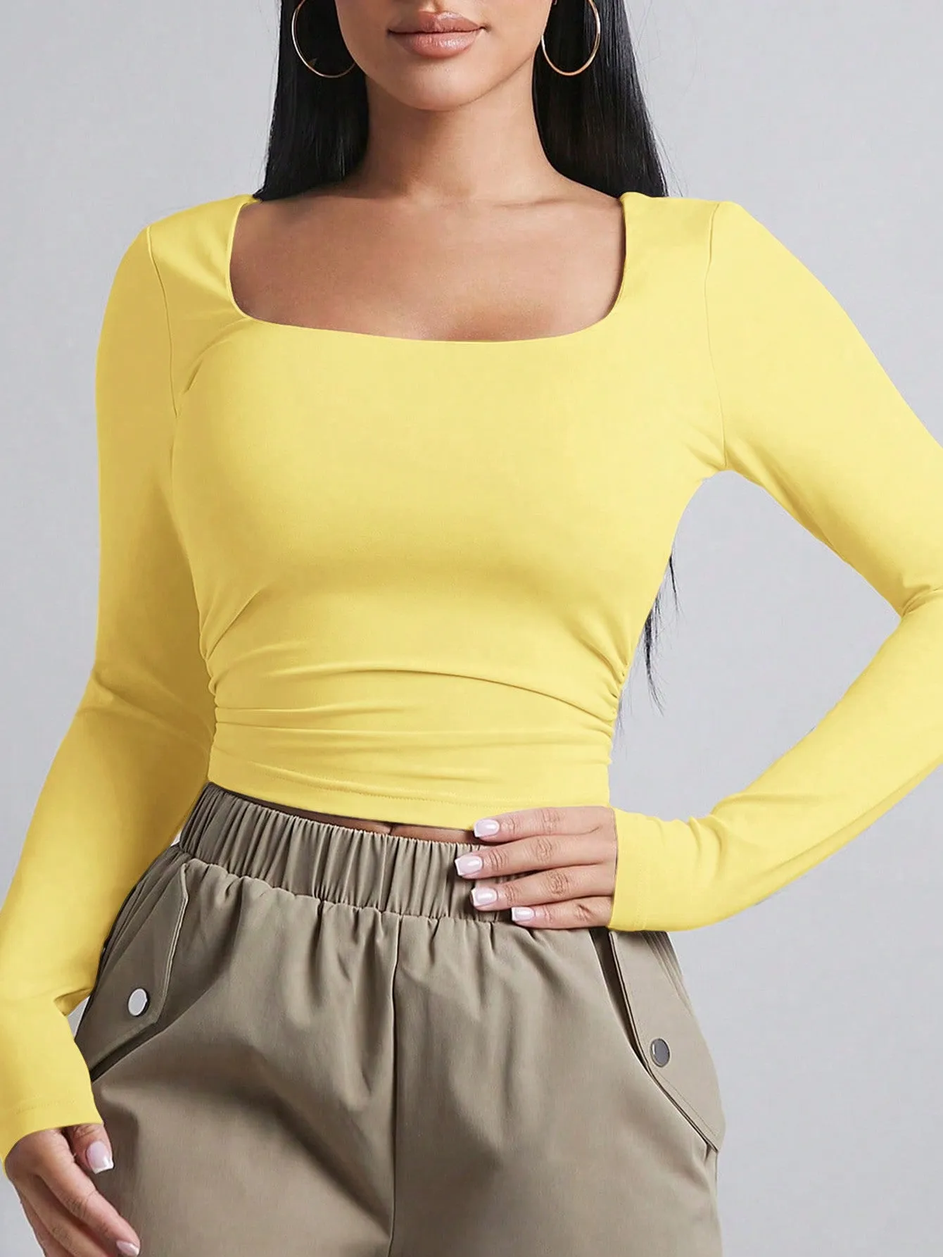 BAE Women's Long Sleeve Square Neck T-Shirt