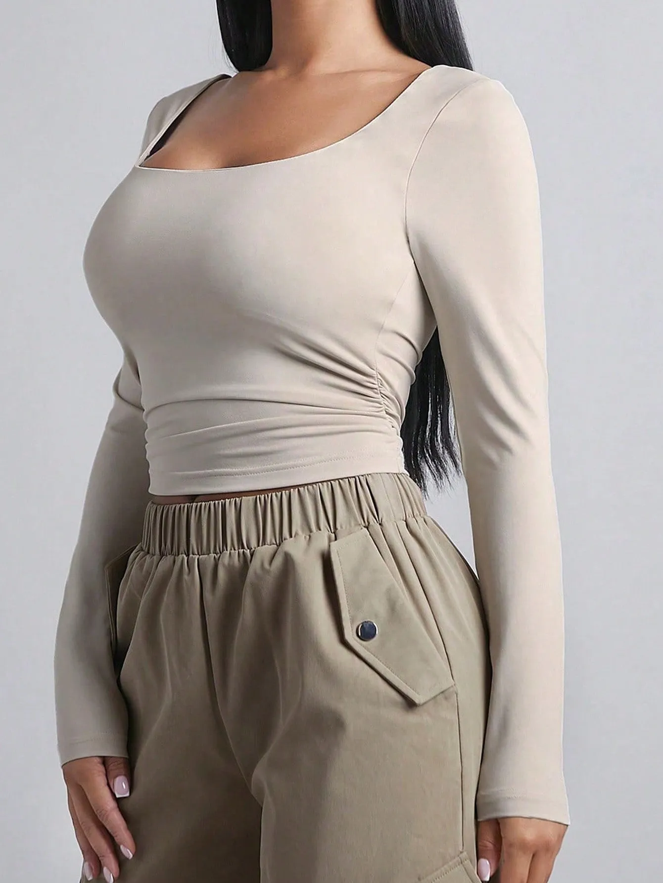 BAE Women's Long Sleeve Square Neck T-Shirt
