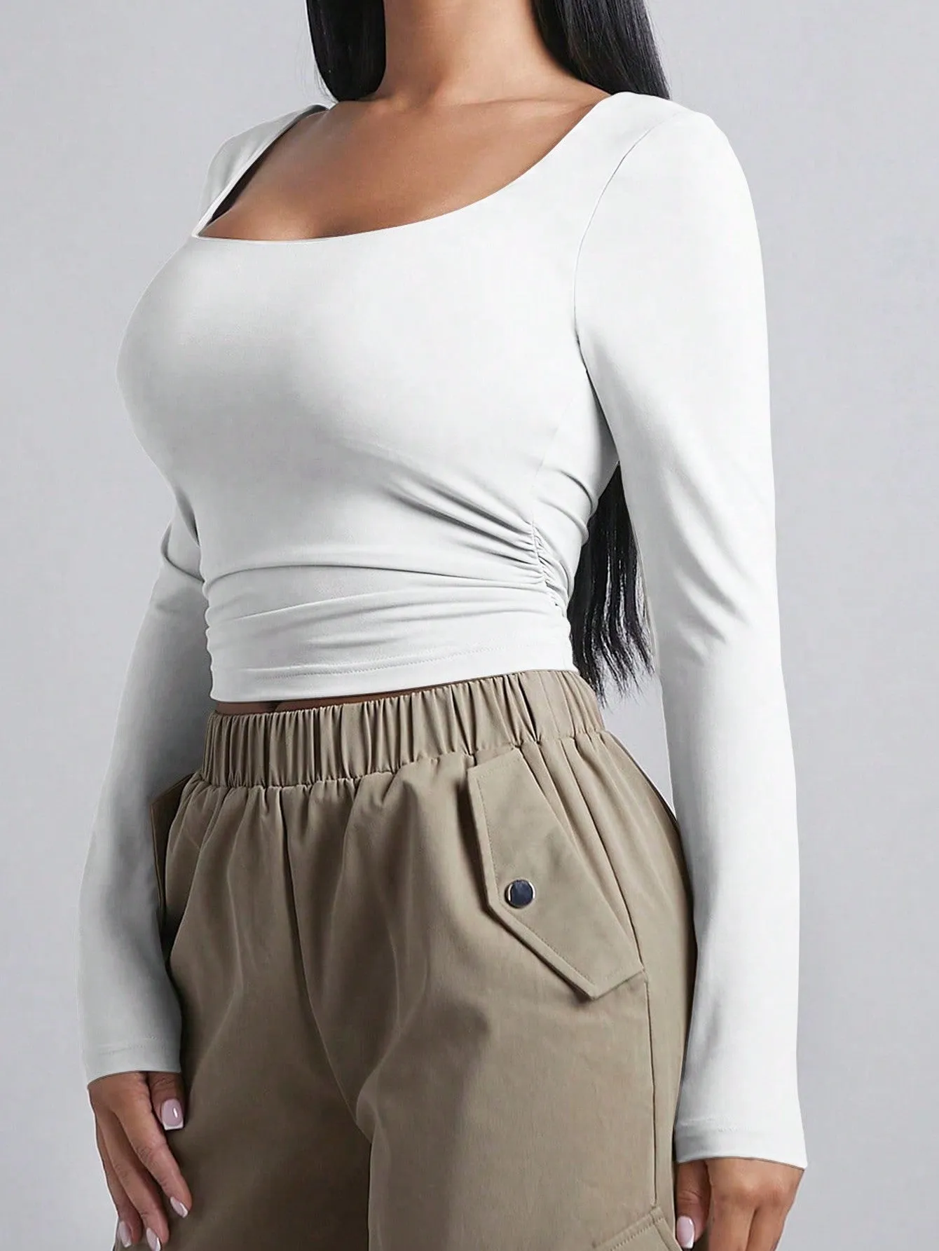 BAE Women's Long Sleeve Square Neck T-Shirt