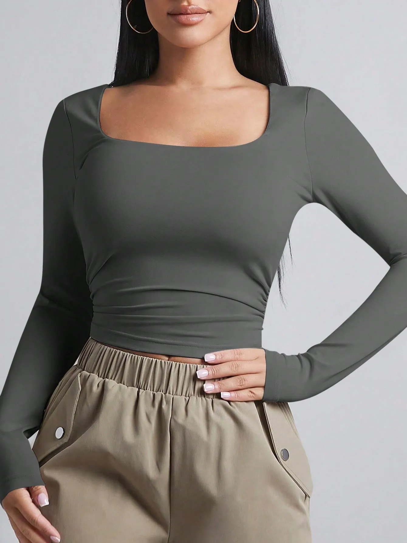 BAE Women's Long Sleeve Square Neck T-Shirt