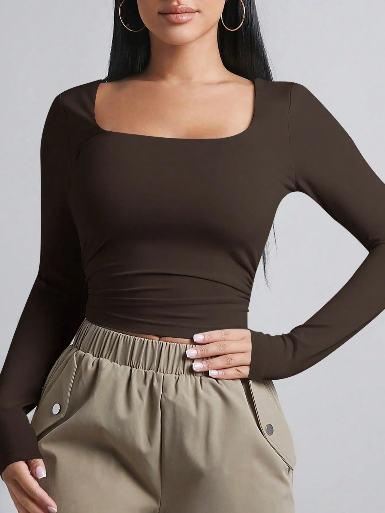 BAE Women's Long Sleeve Square Neck T-Shirt