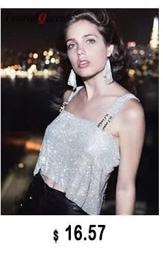 Bling Rhinestones Party Crop Top Fashion