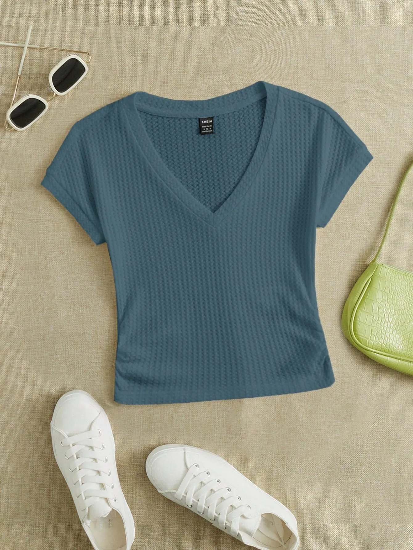 EZwear Knitted Women's V-Neck T-Shirt