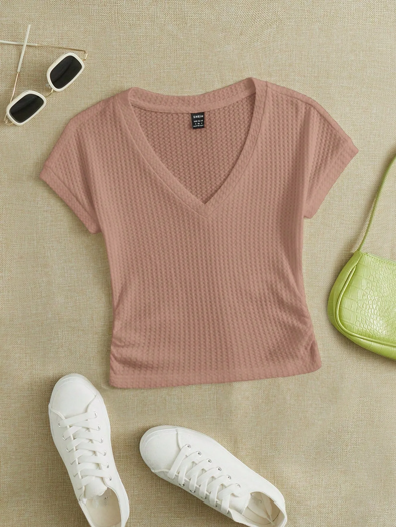 EZwear Knitted Women's V-Neck T-Shirt