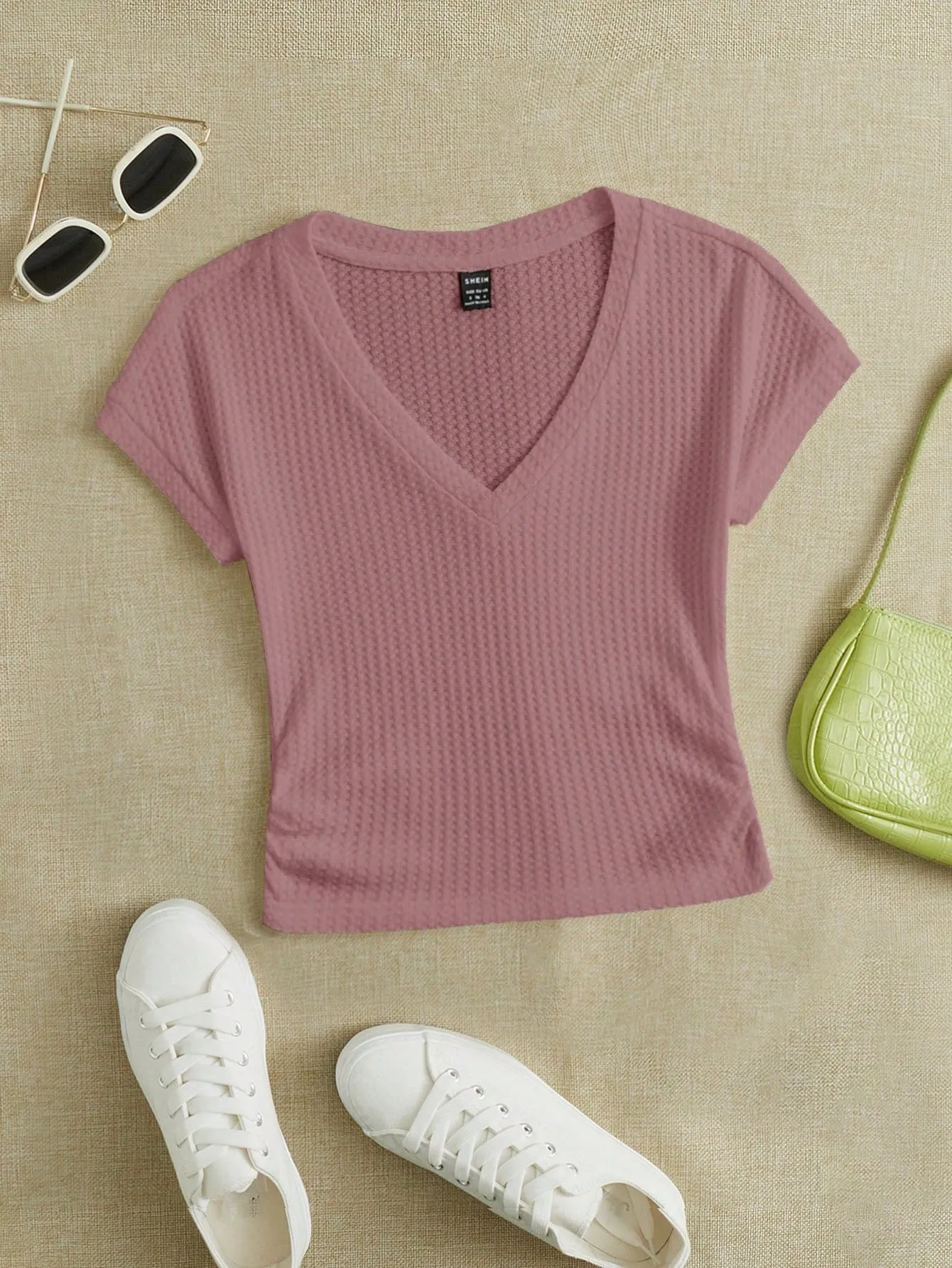 EZwear Knitted Women's V-Neck T-Shirt