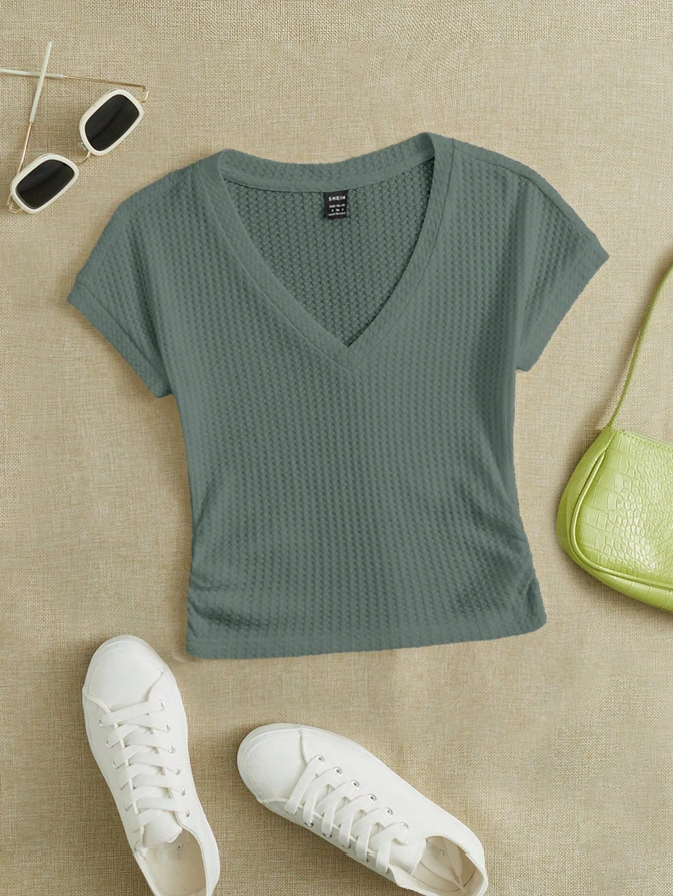 EZwear Knitted Women's V-Neck T-Shirt
