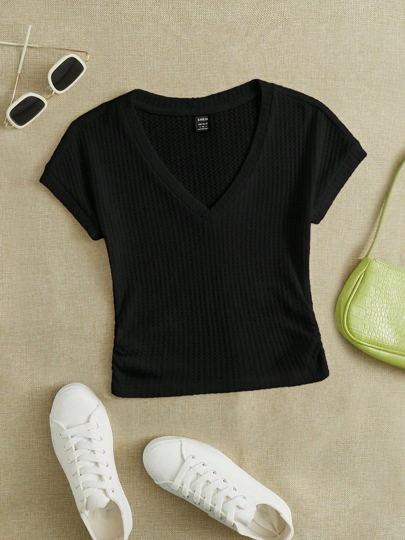 EZwear Knitted Women's V-Neck T-Shirt