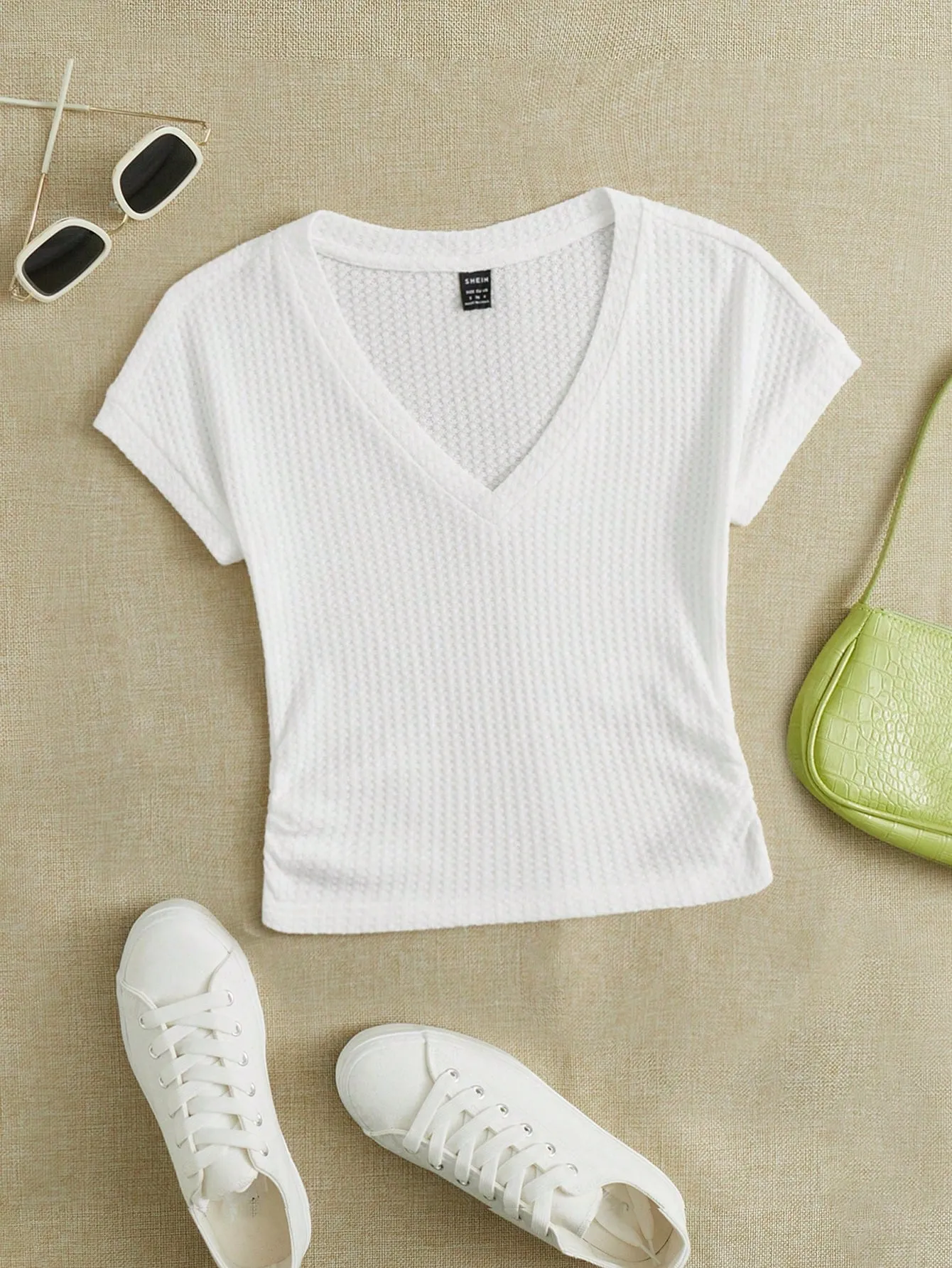 EZwear Knitted Women's V-Neck T-Shirt