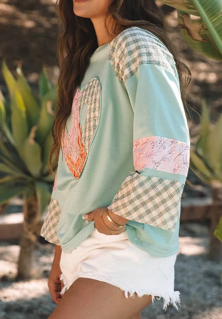 Floral Patchwork Heart Top