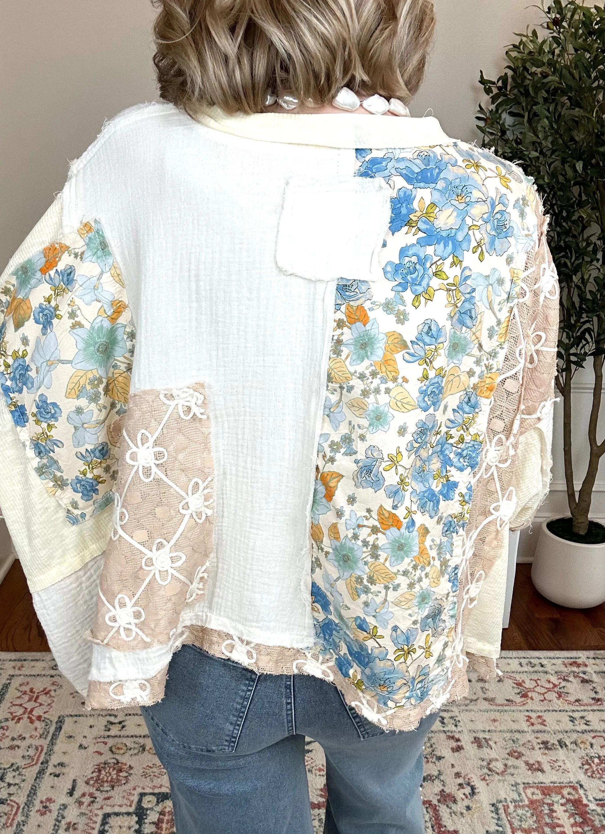 Free Spirited Floral Patch Top