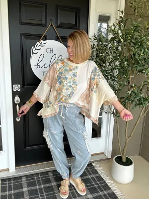Free Spirited Floral Patch Top