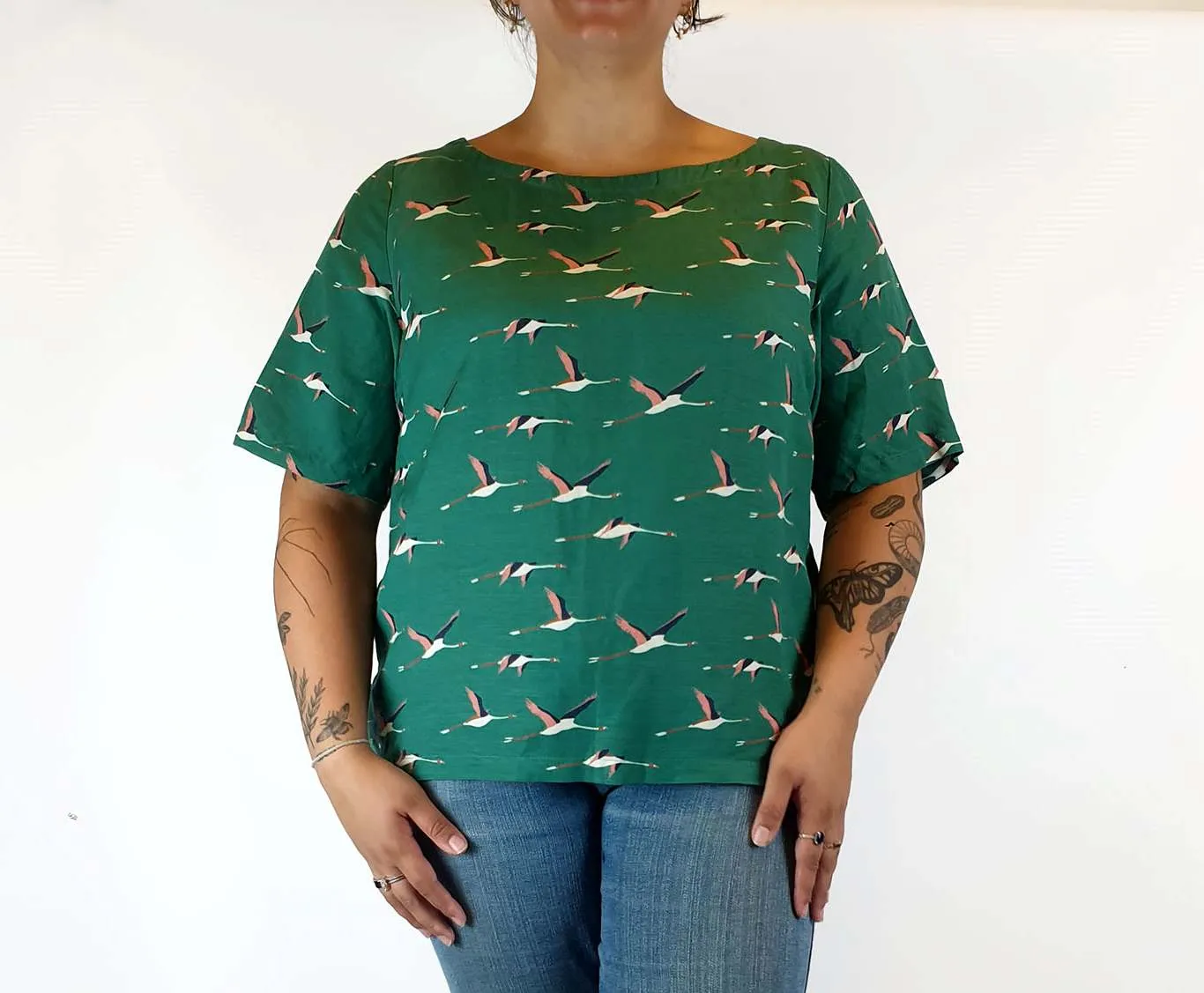 Frock Me Out green bird print top size XL