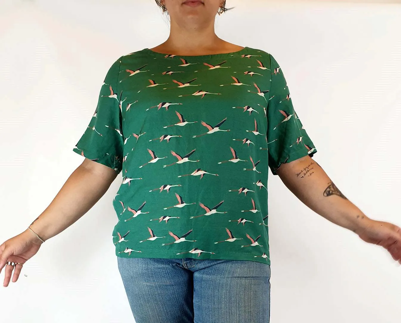 Frock Me Out green bird print top size XL