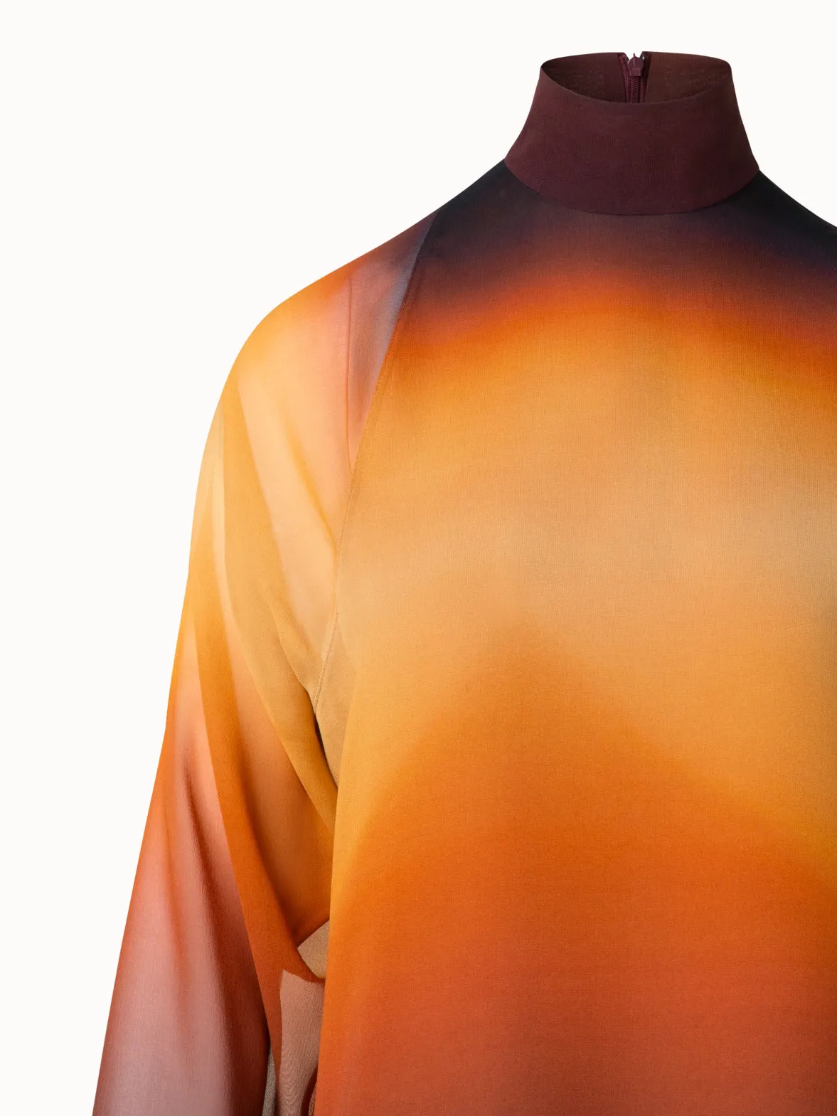 Silk Blouse with Autumn Twilight Print