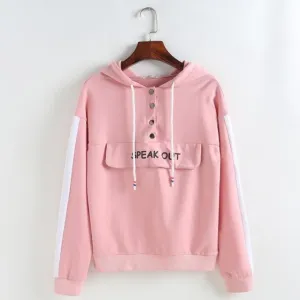 SPEAK OUT Patchwork Hoodie