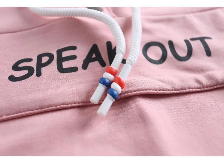 SPEAK OUT Patchwork Hoodie