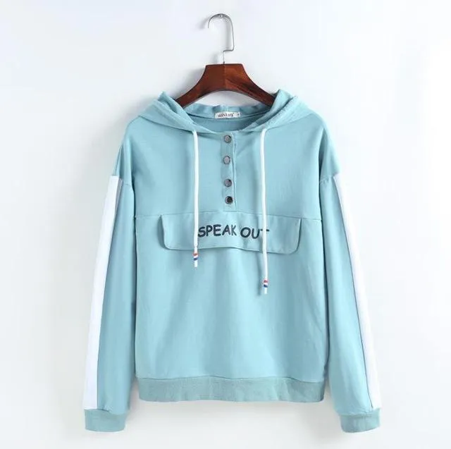 SPEAK OUT Patchwork Hoodie