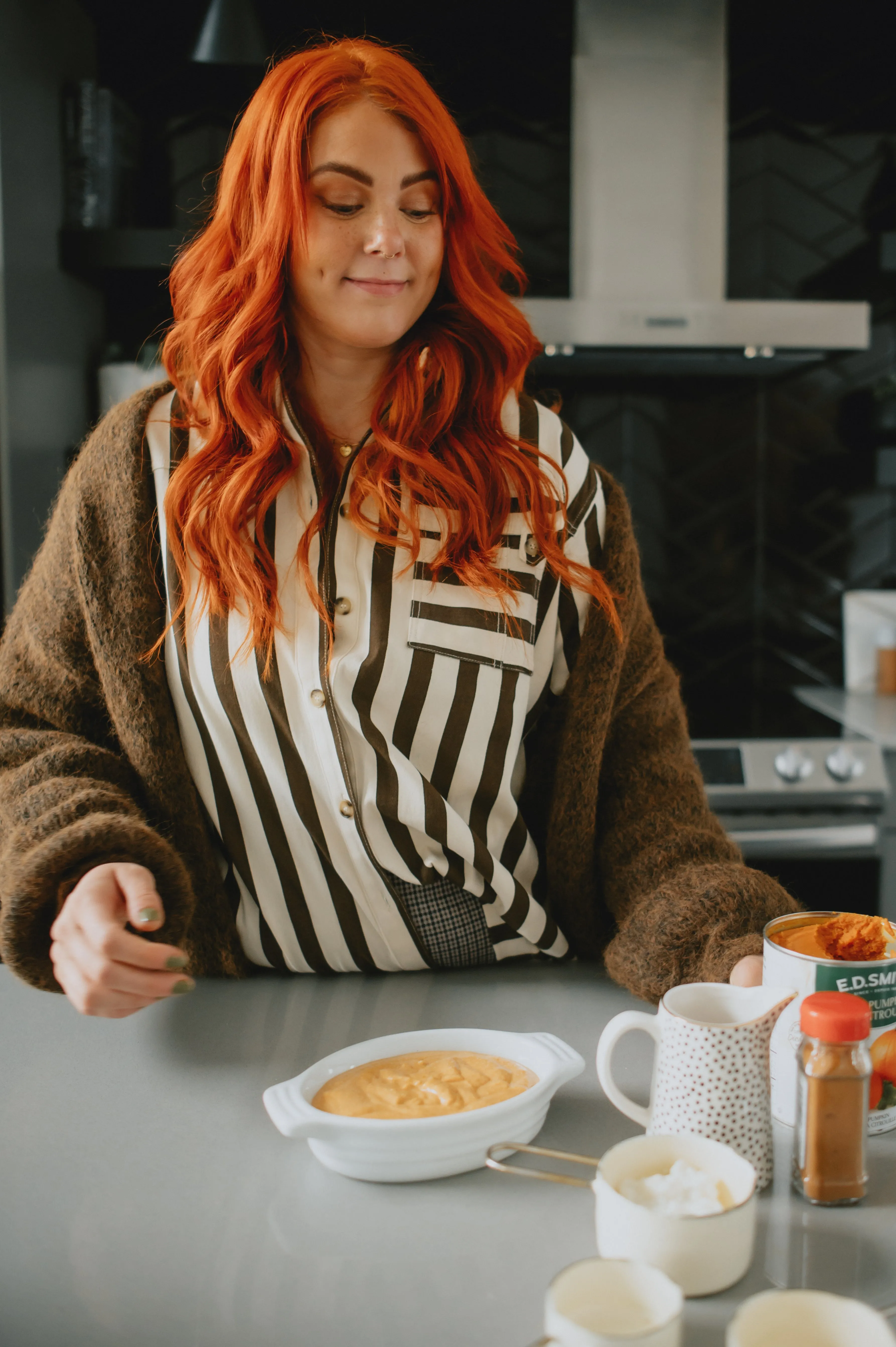 The Edita Shirt by FRNCH - Chocolate Stripe