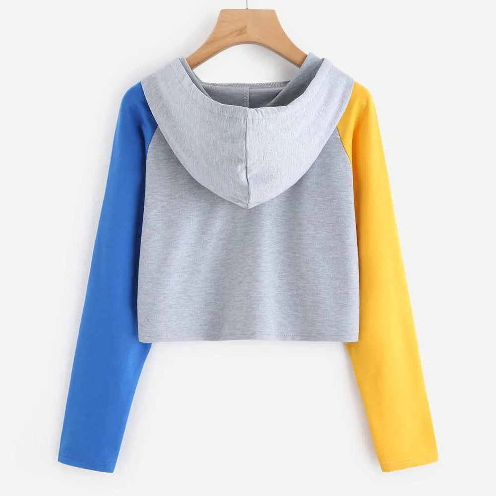 Three Tone Crop Hoodie