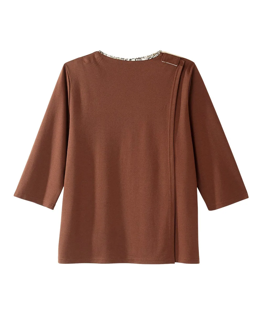 Women's Open Back Patchwork Top