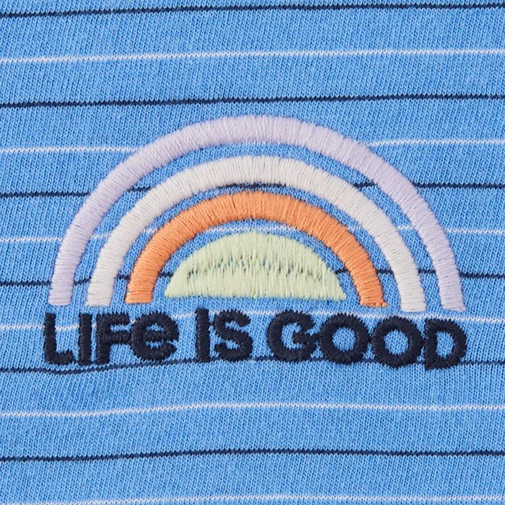 Women's Sun Rainbow L/S Striped Crusher-LITE Hooded Tee - 129310