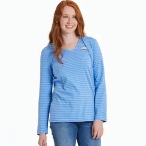 Women's Sun Rainbow L/S Striped Crusher-LITE Hooded Tee - 129310
